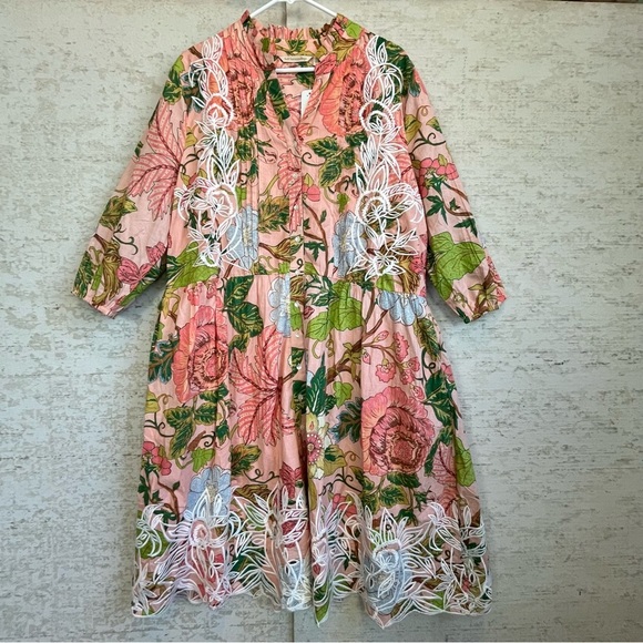 Soft Surroundings Dresses & Skirts - NWT Soft Surroundings Bellicia Embroidered Floral Midi Dress Sz IX 20W Spring